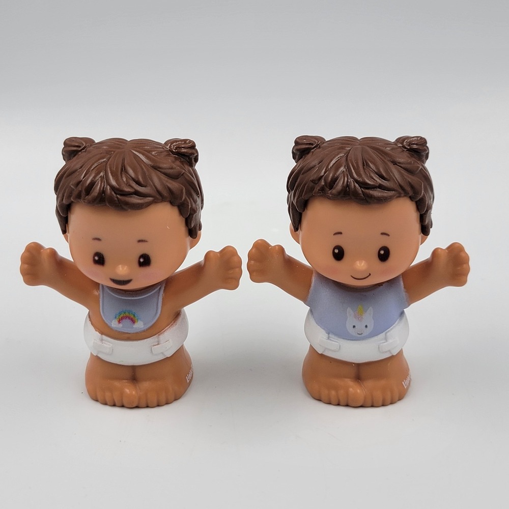 Little People Snuggle Baby Twins Hispanic Brunette Retired
